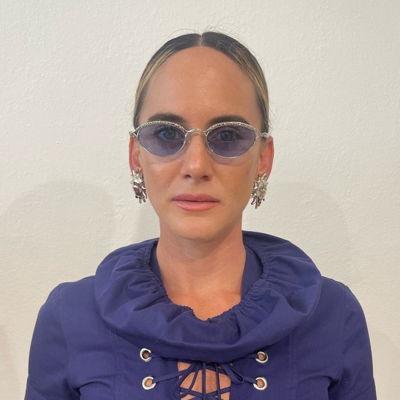 Authentic Jean Paul Gaultier Blue Lens Sunglasses 56-0003 with case - Picture 3 of 10